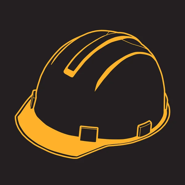 Construction helmet icon outline isolated on white background Stock