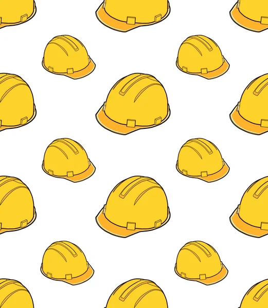 Orange hard hat seamless pattern isolated on white fone — стоковый вектор