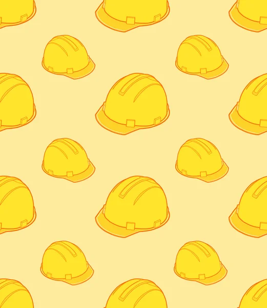 Yellow hard hat seamless pattern isolated on orange background — Stock Vector