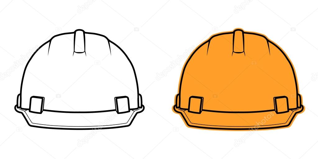 Construction helmet icon front view isolated on white background Stock