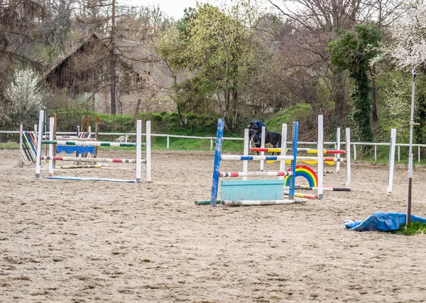 Barreiras Poligonais Concorrência Desporto Equestre — Fotografia de Stock