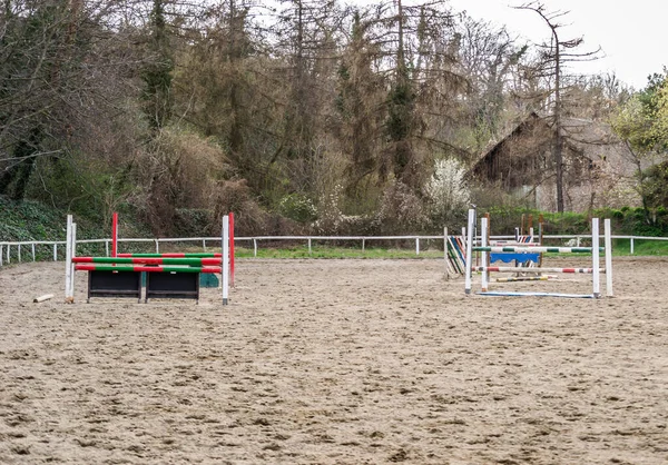 Barrières Polygonales Compétition Dans Sport Équestre — Photo