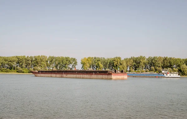 Novi Sad Serbien Juli 2019 Verankerte Tanker Auf Der Donau — Stockfoto