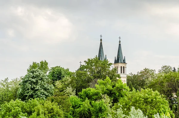 Novi Sad, Serbia - Aprile 28. 2019: Dome of the Church of Our Lady of the Snows on Tekije.