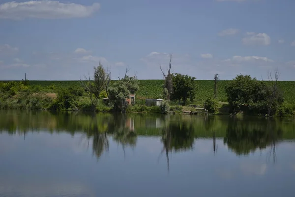 Vrdnik Szerbia Március 2013 Panoráma Egy Mesterséges Tóról Borovacko Vajdaság — Stock Fotó