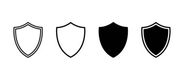 Savunma kalkanı simgesi hazır. Mahremiyet ve güvenlik sembolü