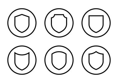Savunma kalkanı ana hat simgesi dairesel hatlara ayarlandı. Güvenlik ve koruma sembolü
