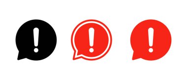 Uyarı baloncuk simgesi ayarlandı. Dikkat, dikkat ve önemli mesaj sembolü