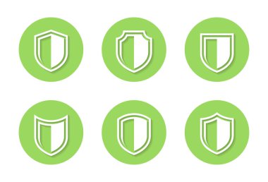 Savunma, gölgeli kalkan taslak simgesi. Güvenlik koruma sembolü