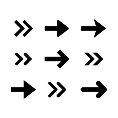 Sağ ok simgesi genel biçimde ayarlandı. İleri hareket, yön bulma sembolü