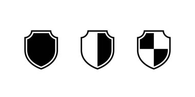 Kalkan koruma simgesi düz bir şekilde ayarlandı. Güvenlik, mahremiyet ve savunma sembolü