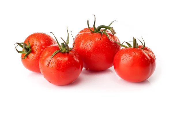 Beyaz arka planda izole edilmiş taze domatesler — Stok fotoğraf