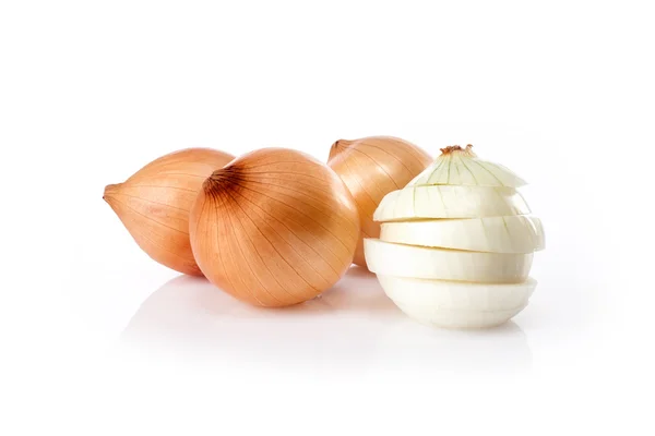 Fresh onions isolated on a white background — Stock Photo, Image