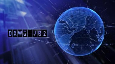 3D animasyonlu seyyare yerküre ile Shanghai şehir