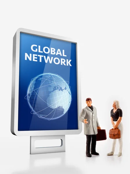 グローバル ネットワークについて、青い世界 — ストック写真