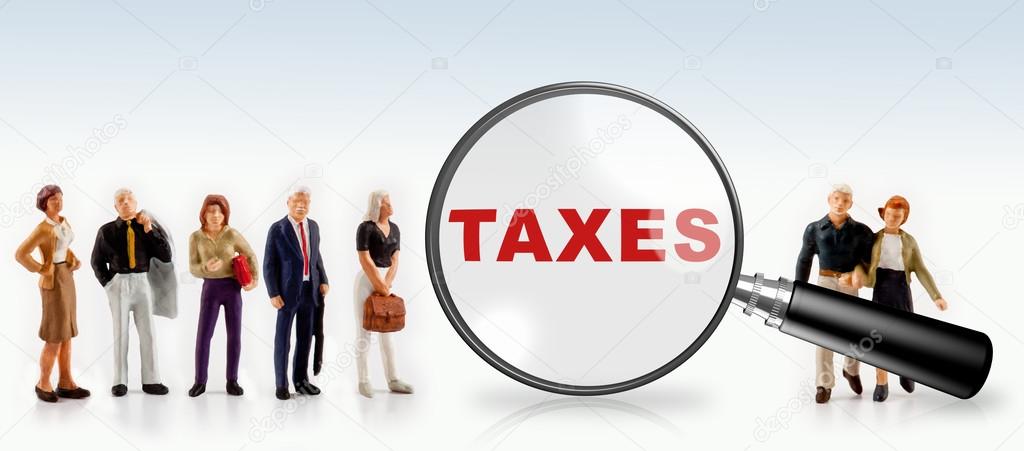 people and  taxes  concept