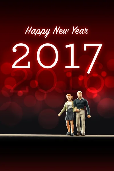 A couple celebrated the New Year 2017 — Stock Photo, Image