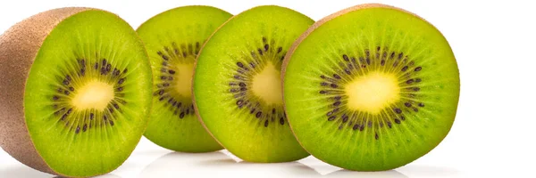 Voeding Banner Concept Biologische Vruchten Ingrediënten Close Van Biologische Kiwi — Stockfoto