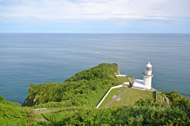 Işık evinde Chikyu Misaki cape, Hokkaido, Japonya