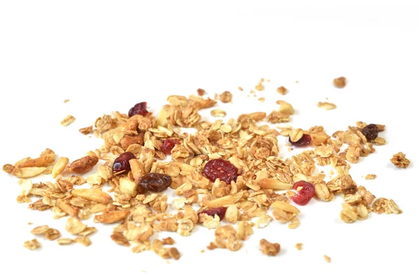 beyaz zemin üzerine granola