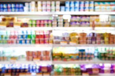 Süpermarket raf defocus(blur) arka plan