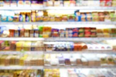 Süpermarket raf defocus(blur) arka plan