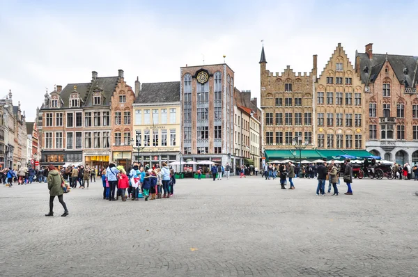Tržní náměstí, Bruggy, Belgie — Stock fotografie