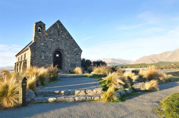 Igreja do Bom Pastor localizada no Lago Tekapo, Nova Zelândia — Fotografia de Stock