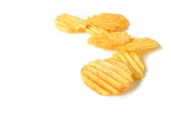 Batatas fritas no fundo branco - isolado — Fotografia de Stock