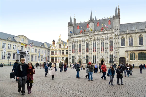Zámecké náměstí v Bruggách — Stock fotografie