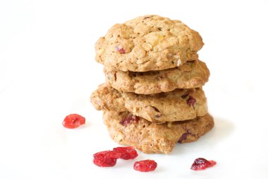 Beyaz arka plan üzerinde kızılcık tanımlama bilgisi