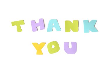 Teşekkür ederim metin izole beyaz arka planda-