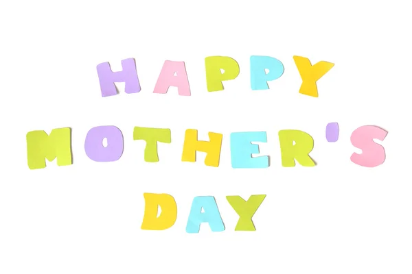 Happy mother day text on white background - isolated — Stock Photo, Image