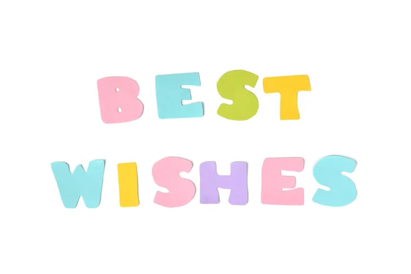 Best wishes text on white background - isolated — Stock Photo, Image