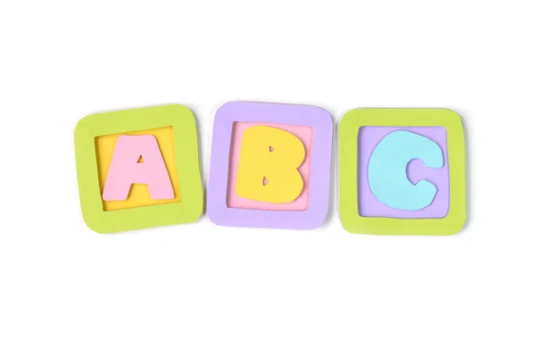 ABC block paper cut on white background - isolated — Stock Photo, Image