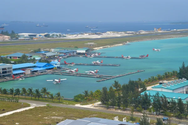 Seaplane terminal, Masculino, Maldivas — Fotografia de Stock