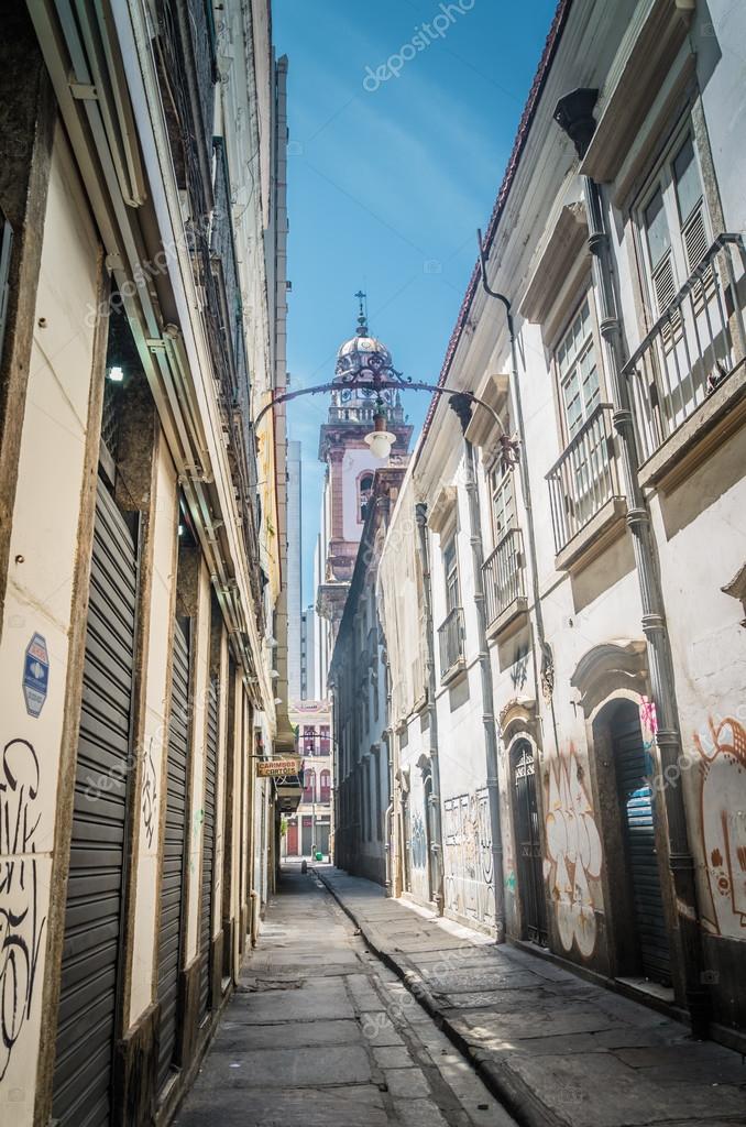 ruas do centro da cidade, no Rio de Janeiro, Brasil — Stock Photo