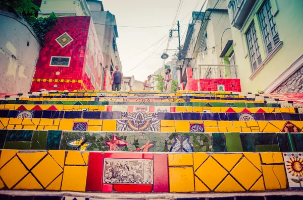 Rio Janeiro Marzo 2016 Escadaria Selaron Escadaria Selaron Conjunto Pasos — Foto de Stock