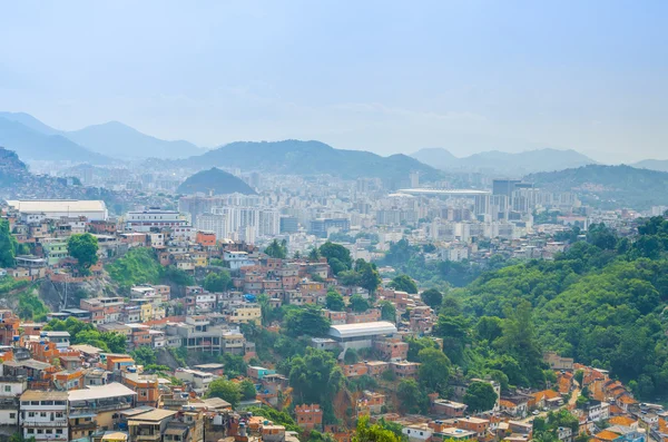 Edificios Favela Santa Marta Montaña Detrás Río Janeiro Brasil — Foto de Stock