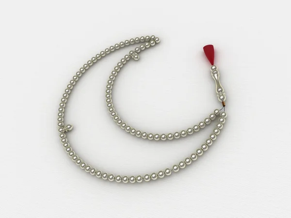 Şekilli İslam tespih ay | Masbaha | Tasbih | 3D çizim | Kağıt üzerine inciler