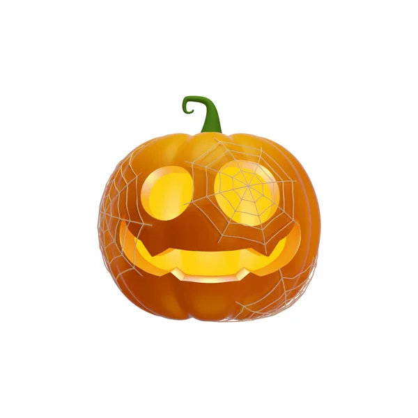 Linterna Calabaza Jack Tela Araña Concepto Halloween Ilustración Aislada Sobre —  Fotos de Stock