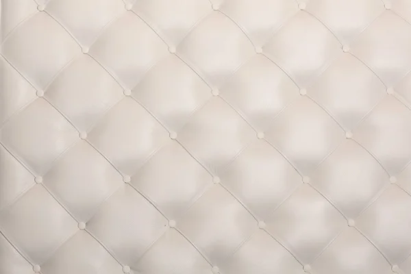 Weißes Leder Polster Hintergrund oder Textur — Stockfoto