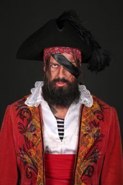 Yakışıklı bir korsan kostüm portresi