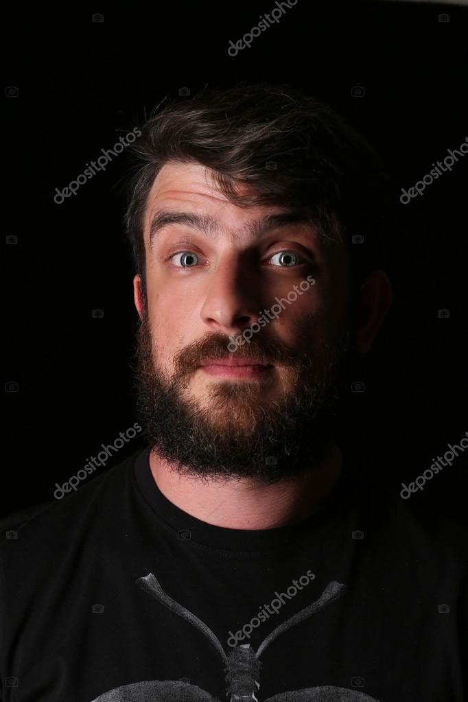 Portrait Of Bearded Man With Interesting Look Close Up