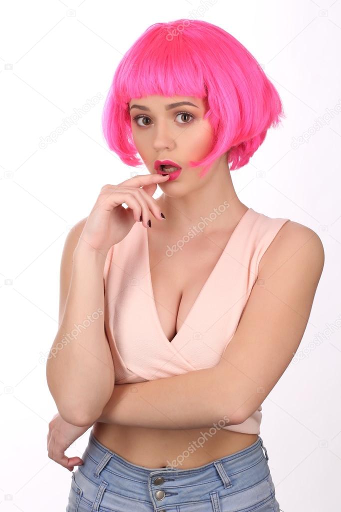 Herrliche Mieze Mit Rosa Haaren Herrliche Mieze Mit Rosa Haaren