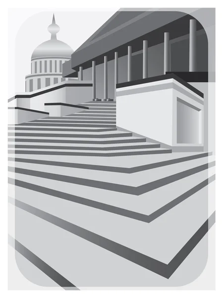 La entrada principal al edificio. Vaticano . — Vector de stock