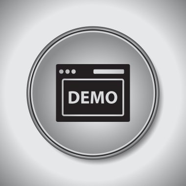 Demo sürümü işareti simgesi. Düz tasarım stili