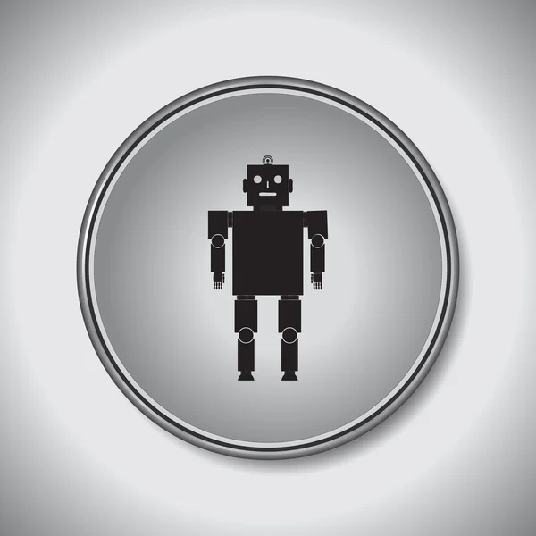 Old robot icon, vector illustration. Flat design style — Stock Vector