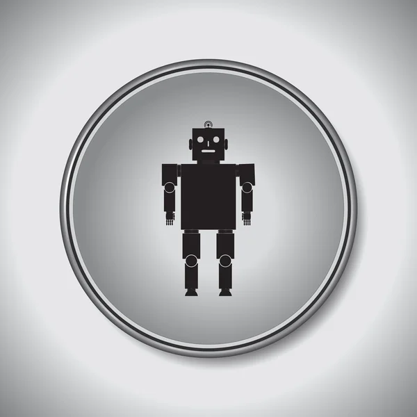 Altes Roboter-Symbol, Vektorillustration. flacher Designstil — Stockvektor