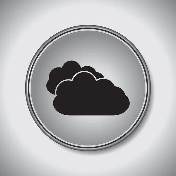 Vector black cloud icons set — Stock Vector